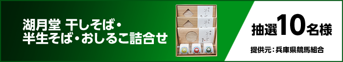 湖月堂 干しそば・半生そば・おしるこ詰合せ　抽選10名様　提供元：兵庫県競馬組合