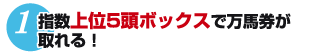 1.指数上位5頭ボックスで万馬券が取れる！