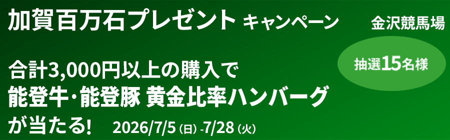 【能登牛･能登豚 黄金比率ハンバーグが当たる】加賀百万石プレゼントキャンペーン