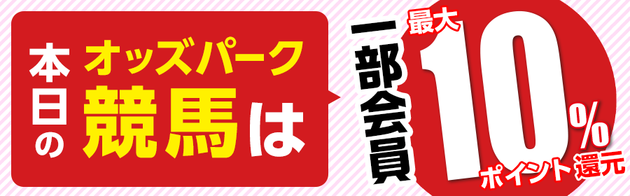 一部会員一部レース10%ポイント還元（競馬）