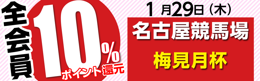 全会員一部レース10%ポイント還元（競馬）