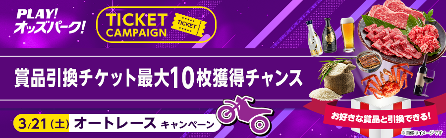 【3月21日オートで最大10枚】チケット獲得キャンペーン