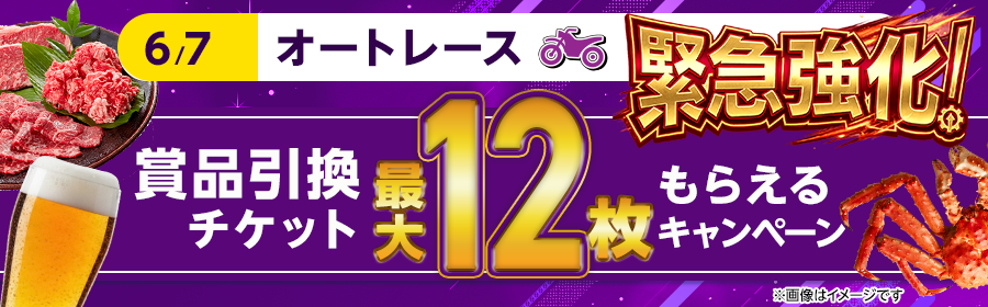 【6月7日オートで最大12枚】チケット獲得キャンペーン