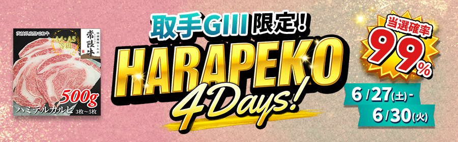 【常陸牛ハミデルカルビが当たる】HARAPEKO4Days【取手競輪G3】